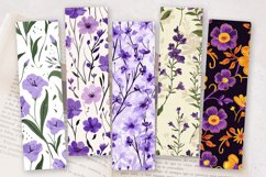 Purple Wildflowers PNG Bookmark Sublimation Designs Product Image 2