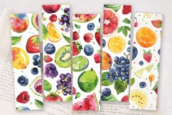 Watercolor Summer Fruits PNG Bookmark Sublimation Designs Product Image 2
