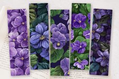 African Violet Flowers PNG Bookmark Sublimation Designs Product Image 2