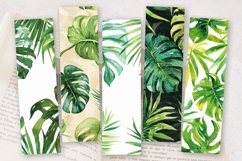 Watercolor Tropical Leaves PNG Bookmark Sublimation Designs Product Image 2