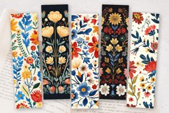 Rustic Folk Wildflowers Floral PNG Bookmark Sublimation Desi Product Image 2