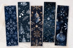 Dark Blue Christmas PNG Bookmark Sublimation Design Product Image 2
