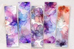Watercolor Pastel Alcohol Ink Flowers PNG Bookmark Sublimati Product Image 2