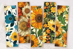 Teal &amp; Yellow Flowers PNG Bookmark Sublimation Designs Product Image 2