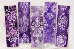Purple and Silver Damask PNG Bookmark Sublimation Design Product Image 2