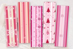 Pink Christmas stripe PNG Bookmark Sublimation Design Product Image 2