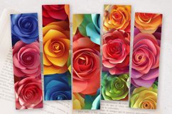 3D Rainbow Roses PNG Bookmark Sublimation Designs Product Image 2