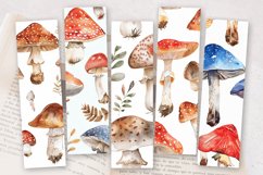 Watercolor Mushroom PNG Bookmark Sublimation Design Product Image 2
