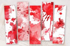 Watercolor Red Splash Abstract PNG Bookmark Sublimation Desi Product Image 2