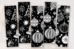 Black &amp; White Holiday PNG Bookmark Sublimation Designs Product Image 2