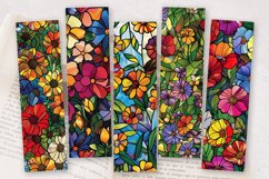 Stained Glass Wildflowers PNG Bookmark Sublimation Designs Product Image 2