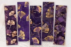 Purple and Gold Ginkgo PNG Bookmark Sublimation Design Product Image 2