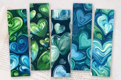 Blue Green Dreamy Heart PNG Bookmark Sublimation Design Product Image 2
