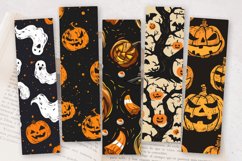 Halloween Pumpkin &amp; bat PNG Bookmark Sublimation Design Product Image 2
