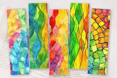 Watercolor Rainbow Stained Glass PNG Bookmark Sublimation De Product Image 2
