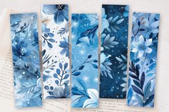 Blue Winter Flowers PNG Bookmark Sublimation Designs Product Image 2