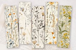 Neutral Wildflowers PNG Bookmark Sublimation Designs Product Image 2