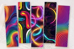 Neon Rainbow Abstract PNG Bookmark Sublimation Design Product Image 2