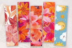 Boho Floral Red Pink Orange Line PNG Bookmark Sublimation De Product Image 2