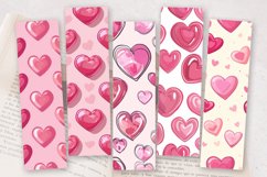 Cute Pink Hearts PNG Bookmark Sublimation Designs Product Image 2