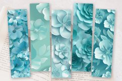 Floral Aquamarine Flowers PNG Bookmark Sublimation Design Product Image 2