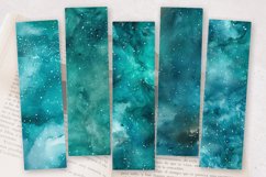 Teal Galaxy Glitter PNG Bookmark Sublimation Design Product Image 2
