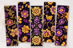 Purple Yellow Floral Embroidery PNG Bookmark Sublimation Des Product Image 2