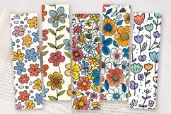 Cute Doodle Flowers PNG Bookmark Sublimation Designs Product Image 2