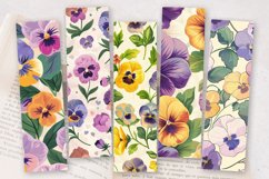 Cute Pansy Floral Garden PNG Bookmark Sublimation Designs Product Image 2