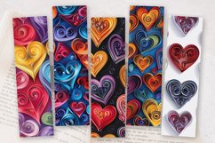 Paper Quilling Hearts PNG Bookmark Sublimation Designs Product Image 2