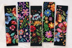 Summer Embroidery Floral Flower PNG Bookmark Sublimation Des Product Image 2