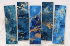Blue Ink and Gold Foil PNG Bookmark Sublimation Design Product Image 2