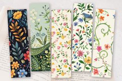 Spring Hand Embroidery PNG Bookmark Sublimation Designs Product Image 2