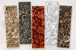 Western Carving Floral PNG Bookmark Sublimation Design Product Image 2
