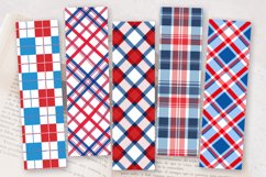 Red Blue White Plaid PNG Bookmark Sublimation Designs Product Image 2