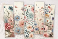 Vintage wild Flowers PNG Bookmark Sublimation Designs Product Image 2