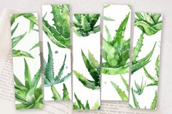 Aloe Vera Watercolor PNG Bookmark Sublimation Design Product Image 2