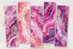 Pink Watercolor Geode PNG Bookmark Sublimation Design Product Image 2