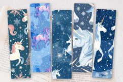 Snowy Winter Unicorns PNG Bookmark Sublimation Designs Product Image 2