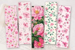Pink Flowers Garden PNG Bookmark Sublimation Designs Product Image 2