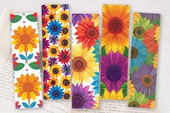 Rainbow Sunflowers PNG Bookmark Sublimation Designs Product Image 2