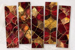 Burgundy and Gold Stained Glass PNG Bookmark Sublimation Des Product Image 2
