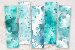 Watercolor Teal Splash Abstract PNG Bookmark Sublimation Des Product Image 2