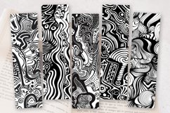 Abstract Black &amp; White Doodle PNG Bookmark Sublimation Desig Product Image 2