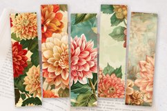 Vintage Dahlia Flowers PNG Bookmark Sublimation Designs Product Image 2