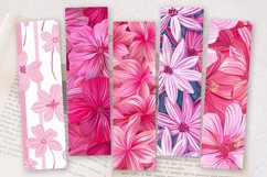 Pink Striped Flowers PNG Bookmark Sublimation Designs Product Image 2
