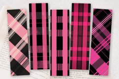 Pink &amp; Black Plaid Stripes PNG Bookmark Sublimation Designs Product Image 2