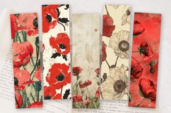 Poppy Floral Junk Journal PNG Bookmark Sublimation Designs Product Image 2