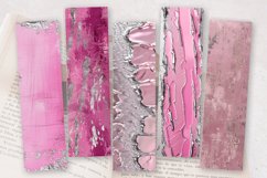 Pink and Silver Glam Edge PNG Bookmark Sublimation Design Product Image 2