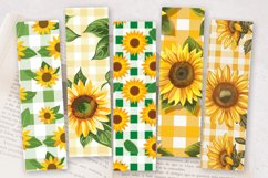 Gingham Sunflower PNG Bookmark Sublimation Design Product Image 2